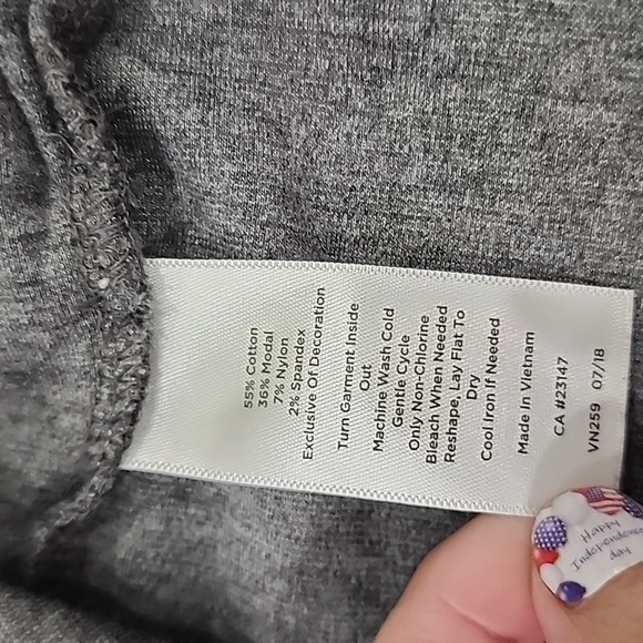 Talbots gray polka dot 3/4 sleeve top, size 1XP - Picture 4 of 6